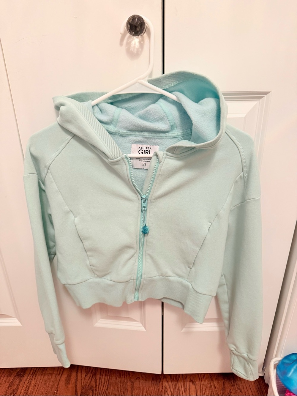 Athleta Girls Light Mint Full-Zip Hooded Sweatshirt Size 8-10